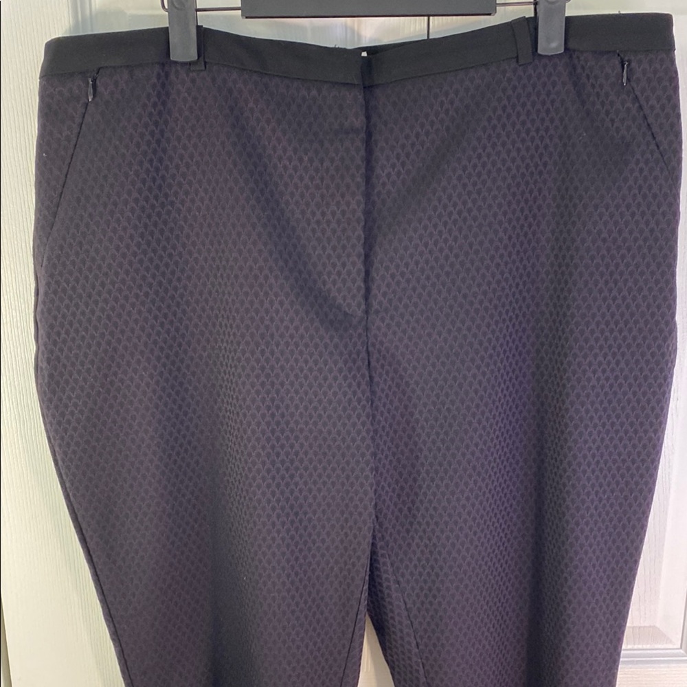 2 for $25 - Reitmans Patterned Pants, Trousers, Black and Purple, 17 Plus